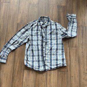 Club Room Blue and Gray Casual Button Down Shirt